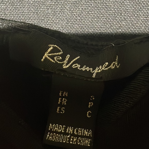 ReVamped Size Small Black Asymmetric Adjustable Strap Dress with Slit NWOT $30 - Picture 9 of 13